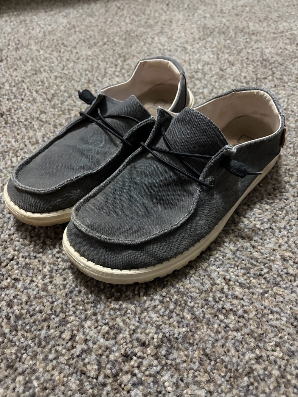 Hey Dude Women's Gray Canvas Slip-On Loafers